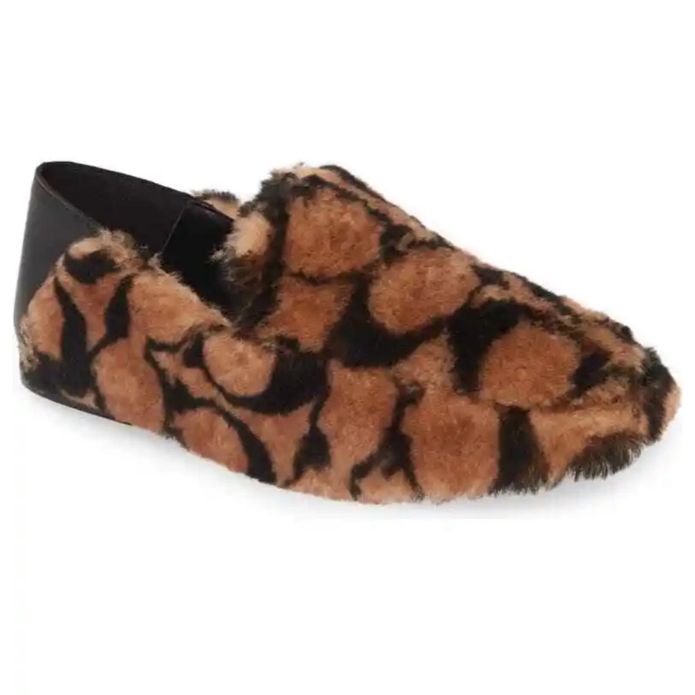 Faux Fur Loafers in Brown and Black